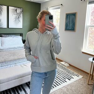 Marika Hoodie Womens Small Gray Drawcord Pockets Long Sleeve Pullover Sweatshirt